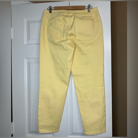 Talbots Jeans 5 Pocket Slim Ankle Boyfriend Petite Size 6P Yellow - Picture 2 of 8